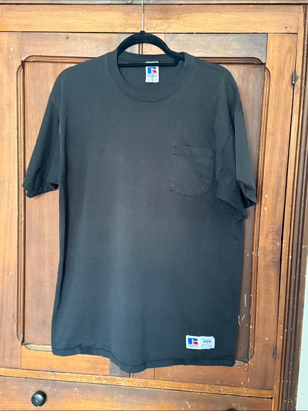 Russell Athletic Vintage 1980s Black Short-Sleeve Pocket Tee
